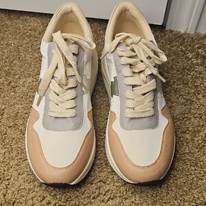 White Raven Women's Stylish Cream and Tan‎ Women's Sneakers
